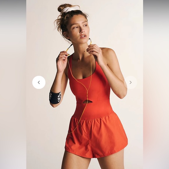 Free People NWT Righteous Runsie Size Medium in Flame - Picture 4 of 10